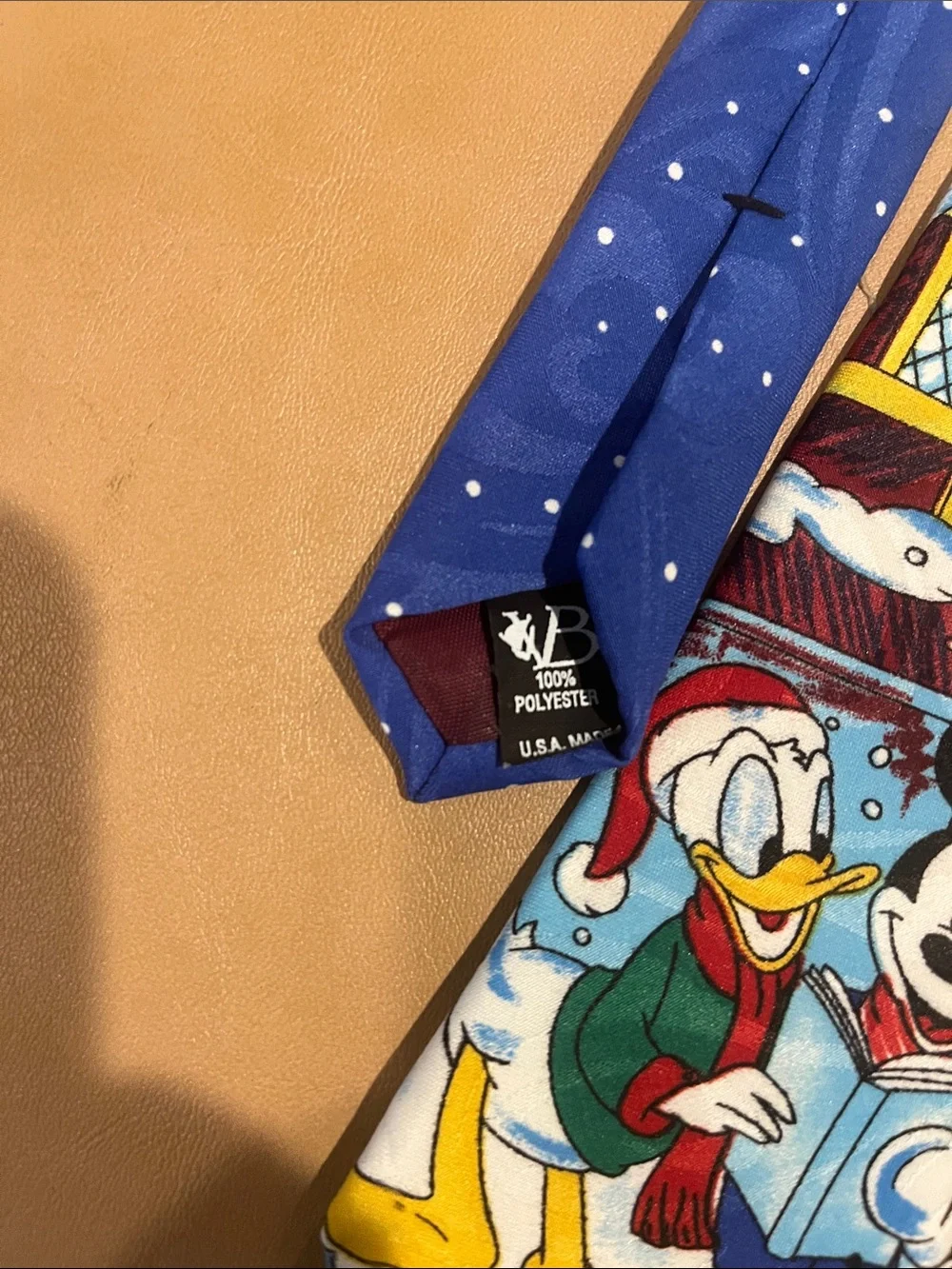 Disney Blue Holiday Kids Tie with Mickey, Donald & Pluto